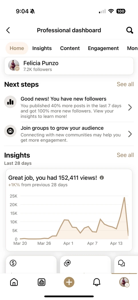 New followers and audience insights